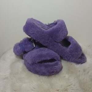 UGG Plush Purple Slide Slippers
